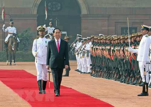Chủ tịch nước Trần Đại Quang duyệt Đội Danh dự.jpg