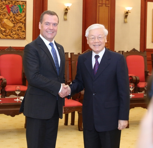 Tổng Bí thư, Chủ tịch nước Nguyễn Phú Trọng và Thủ tướng Chính phủ LB Nga Medvedev.jpg